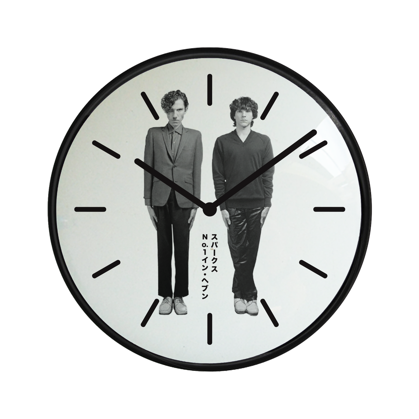 Clock featuring two standing figures as part of its design.