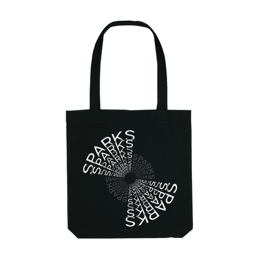 Sparks Tote Bag - B&W Spiral Design