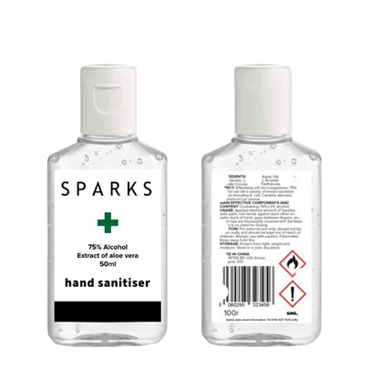 Sparks Hand Sanitiser Pouch & Sanitiser Wht/Chr
